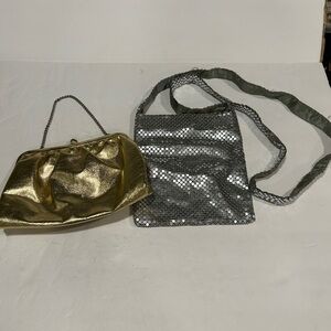 Two Metallic Evening Bags One Gold and One Silver, Great for Parties Or Holiday